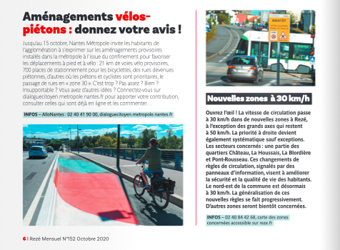 Rezé - Enquête mobilité piéton et vélo - Agence immobilière CENTURY 21 By Ouest